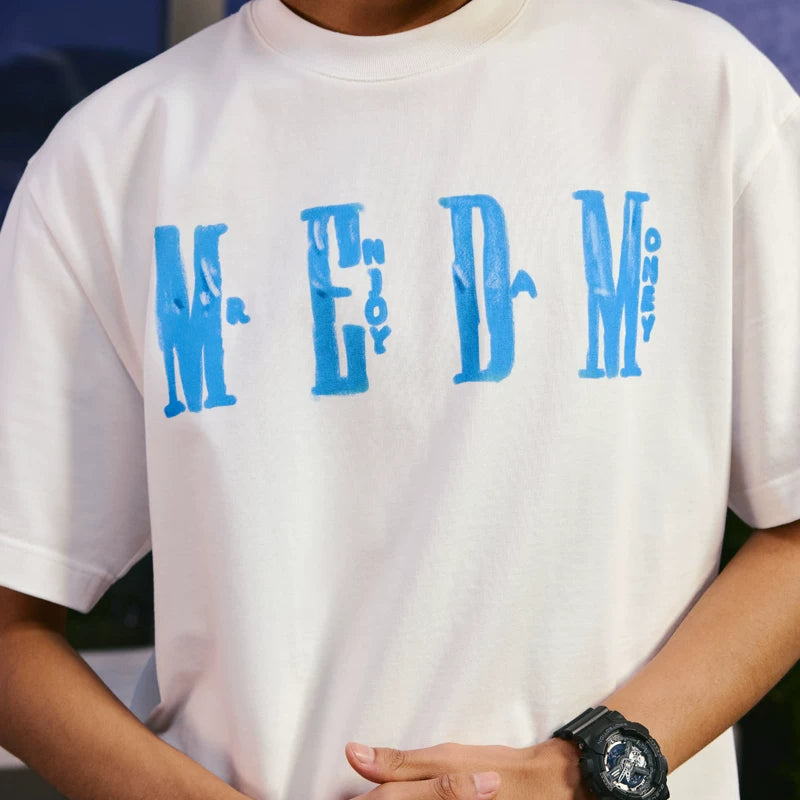 MEDMxNewmasus Co branded Aquarium Short Sleeve T-shirts for Men and Women Couples China-Chic Casual Half Sleeve Summer T-shirts