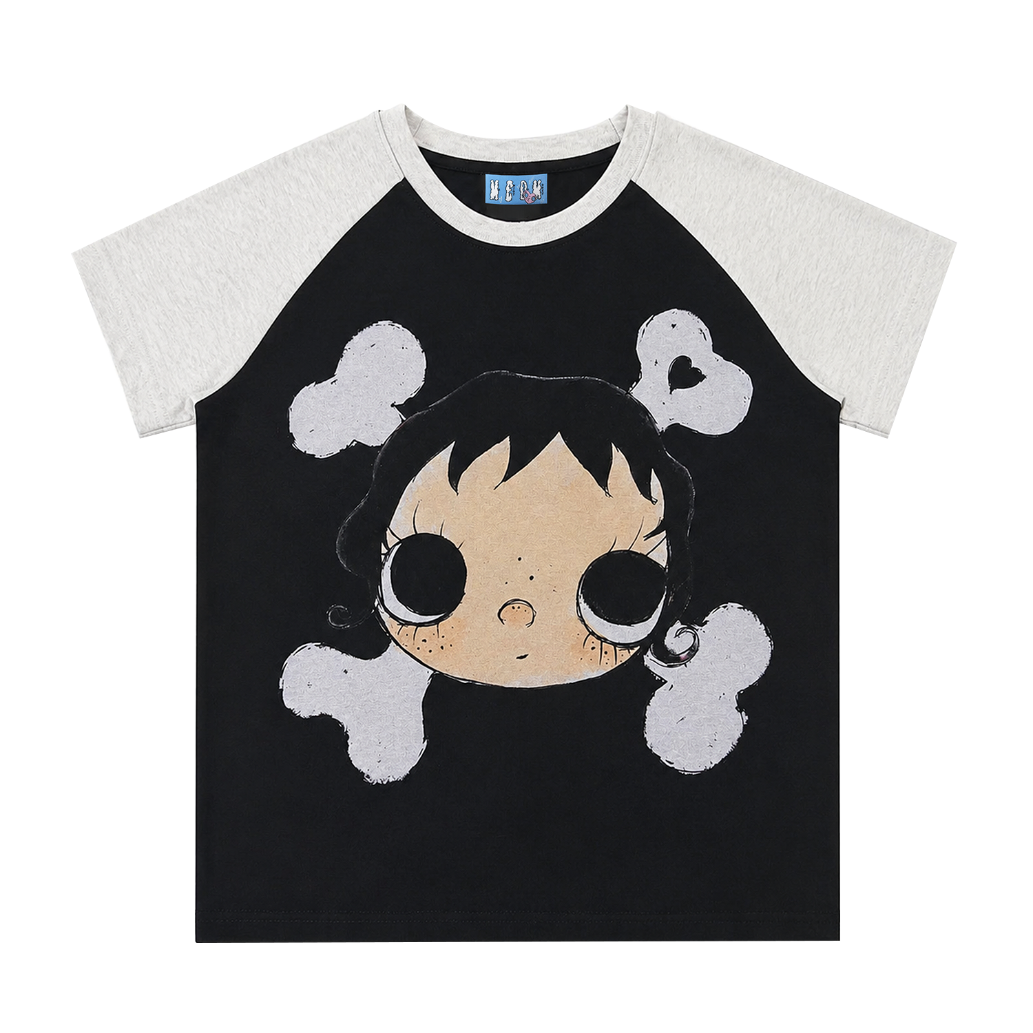 MEDM × YUY Jade Collaboration - Big Face Bone Women's Edition Slim fit Shoulder Casual Round Neck Short Sleeve Cute Style T-shirt Summer