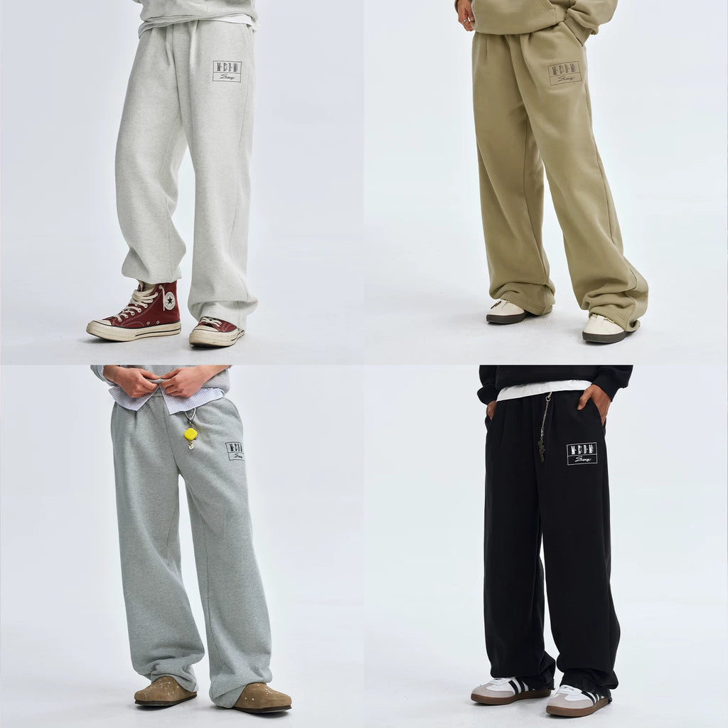 MEDM floral embroidered hooded sweatshirt men's cleanfit thick fleece curved knife sweatpants American casual suit