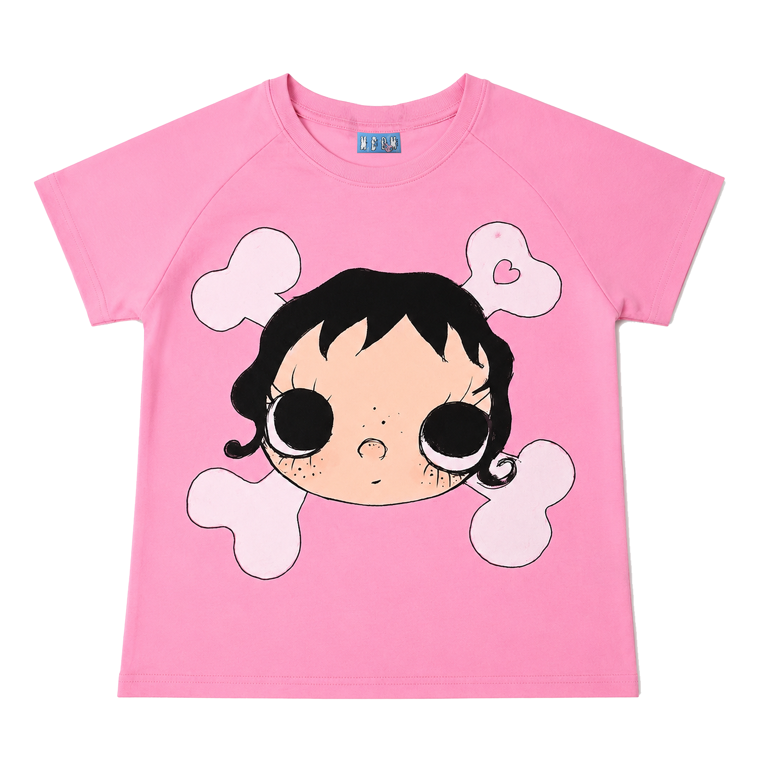 MEDM × YUY Jade Collaboration - Big Face Bone Women's Edition Slim fit Shoulder Casual Round Neck Short Sleeve Cute Style T-shirt Summer