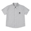 MEDM Love Toothbrush Embroidered Plaid Casual Short Sleeve Shirt for Couples, Retro Plaid Loose Outer Shirt for Men