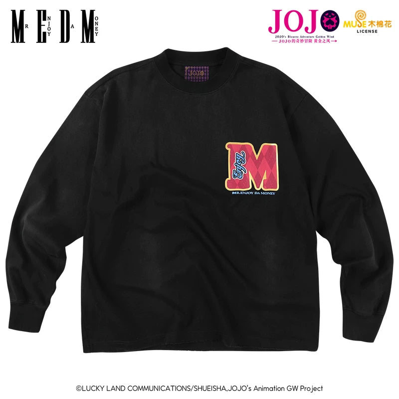 MEDMxJOJO's Bizarre Adventure Collaboration - Character Anime Printed Washed Outdated Casual Long Sleeve T-shirt Autumn