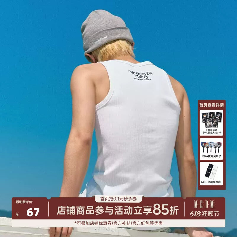 MEDM26SS tank top men's edition 2026 summer American fitness sports casual top with sleeveless sweatshirt underneath