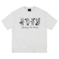 MEDM26SS Star Burst Lace Patch Short Sleeve Men's American Hip Hop Summer T-shirt Women's Casual Couple Tee