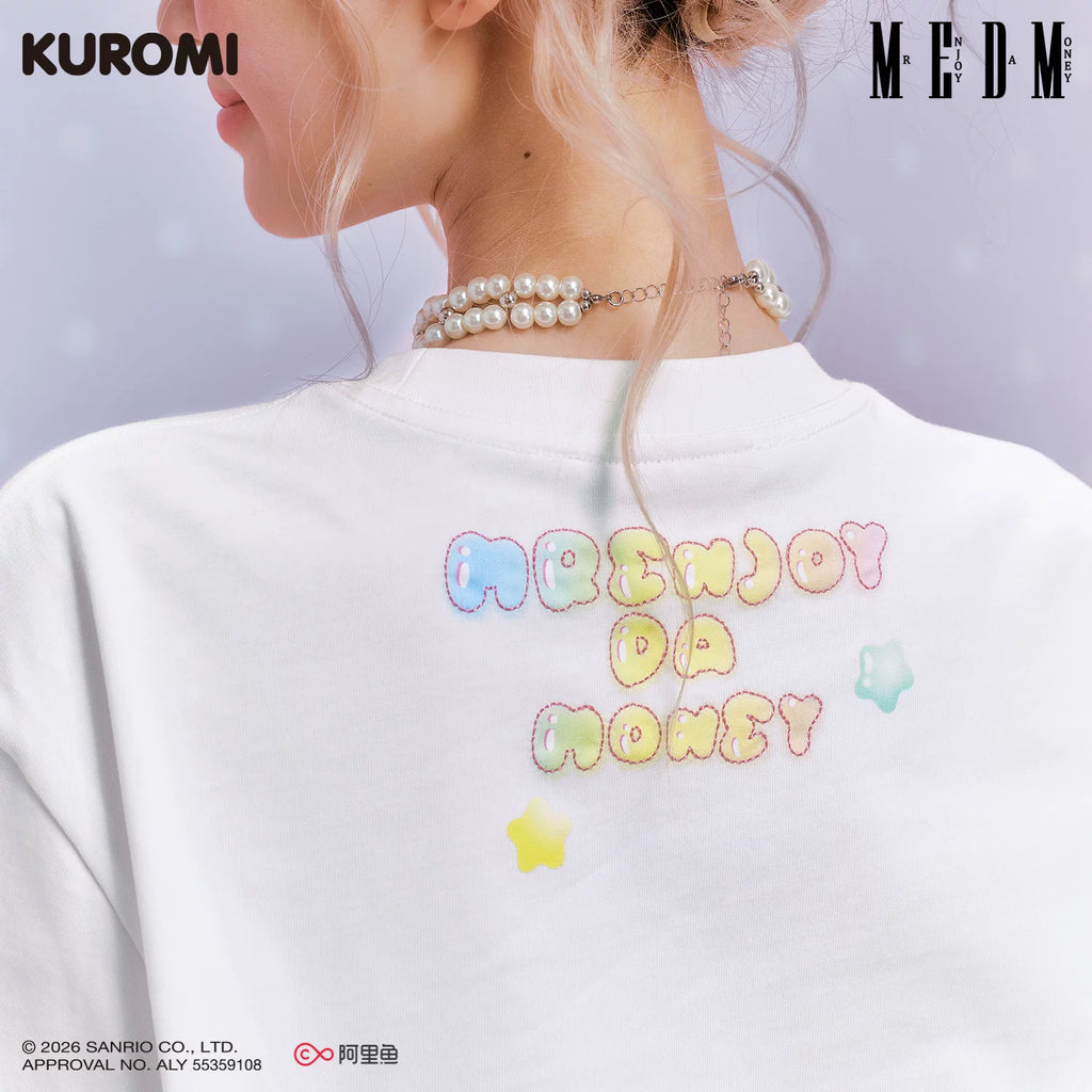 MEDM × Sanrio Family Series Shining Anime Logo Printed Casual Short Sleeve Cute Sweet Girl Round Neck T-shirt