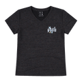 MEDM V-neck vortex star sticker leather embroidery casual short sleeved retro girl style slimming short style high waist top summer