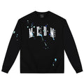 MEDM paint splatter embroidery print casual round neck long sleeved T-shirt American versatile breathable comfortable couple top