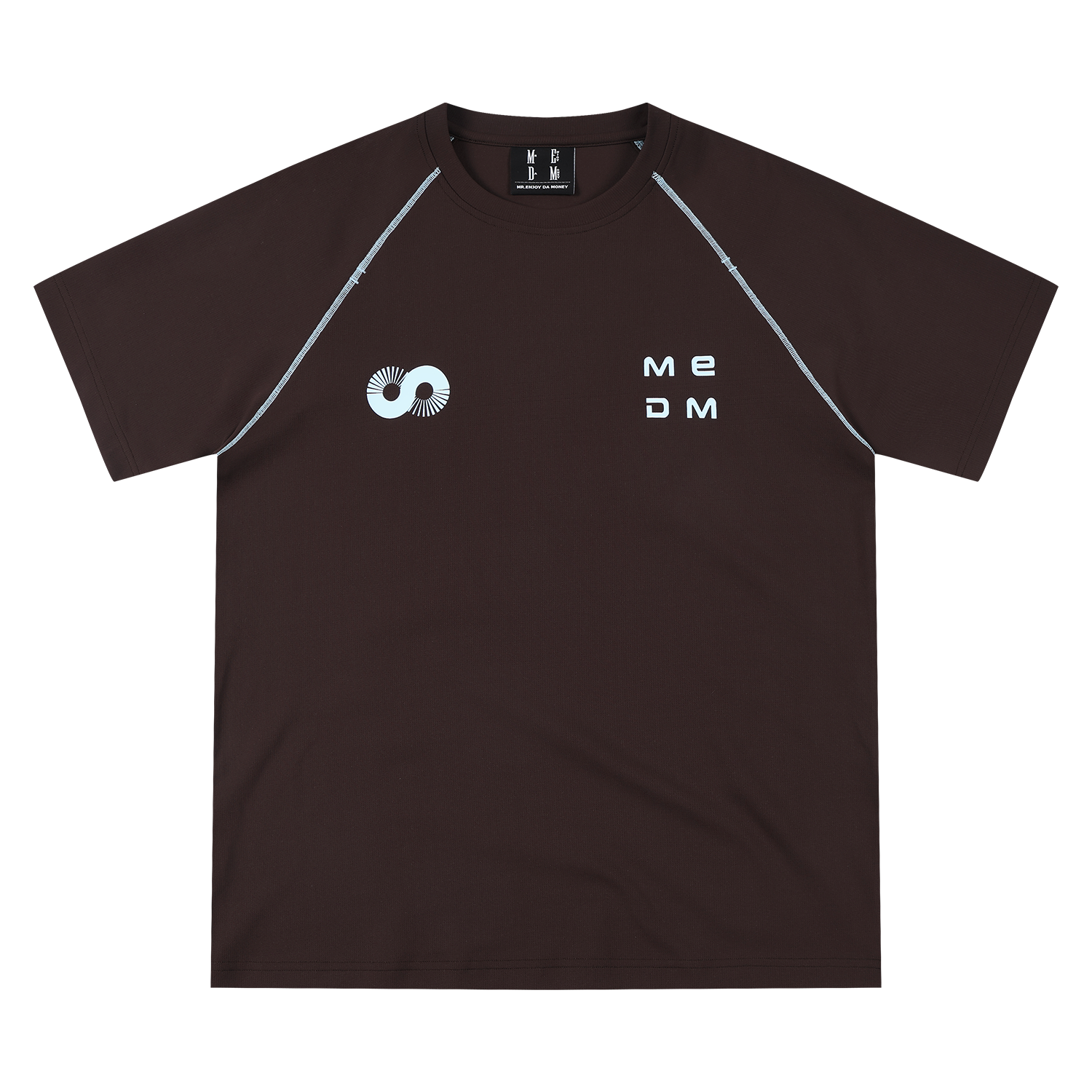 MEDM contour letter print sports style casual round neck T-shirt trend simple and versatile men's and women's loose short sleeves