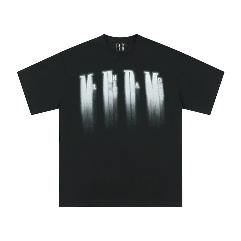 MEDM Phantom Logo Short Sleeve T-shirt for Men and Women, Summer Trendy Brand American Street Hip Hop Five Sleeve T-shirt