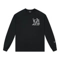 MEDM Big M Butterfly Vine Embroidered Long Sleeve T-shirt for Men in Spring and Autumn, American Retro Round Neck Loose Casual T-shirt Trendy