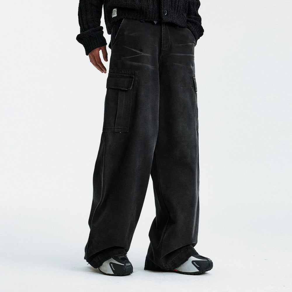 MEDM Classic Angel Made Old Patchwork Casual Straight Pants Spring and Autumn American Street Men's and Women's Work Clothes Floor Pants