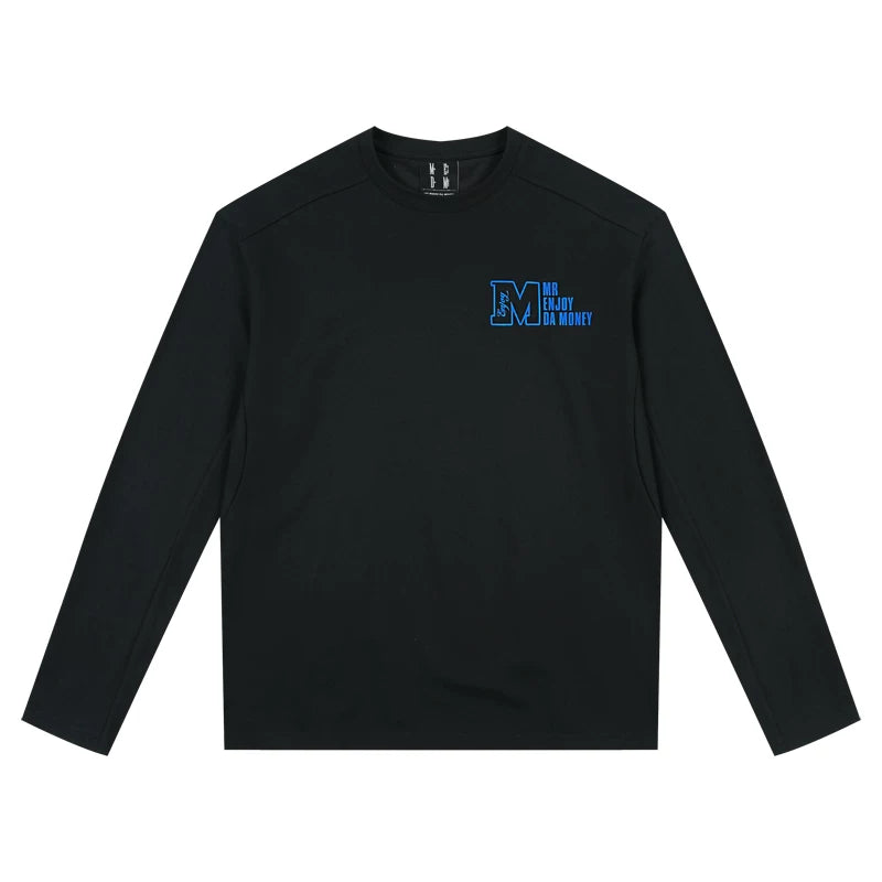 MEDM26SS Cool Quick Drying Long Sleeve T-shirt for Men and Women, Autumn Trendy Brand American Retro Loose Casual T-shirt