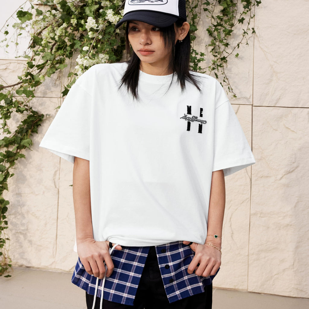MEDM26SS basic logo toothbrush embroidered short sleeved men's summer American high street T-shirt women's trendy brand casual T-shirt