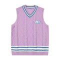 MEDM V-neck embroidered sleeveless sweater for spring and autumn, versatile for men and women, couple style, trendy college style vest, knitted sweater