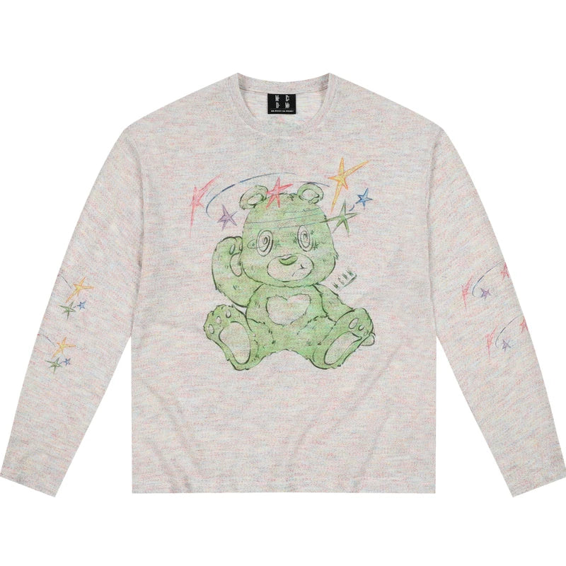 MEDM Dazzling Bear Series Printed Casual Long Sleeve Hoodie Trendy Skin friendly Breathable Round Neck Couple Top Autumn