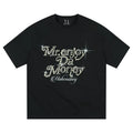 MEDM26SS pearl flower font summer short sleeved T-shirt for men and women, couple style American loose top T-shirt tee