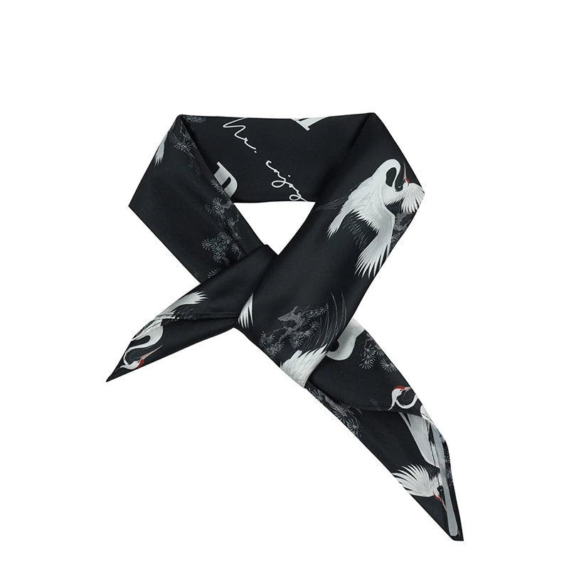 MEDM Crane Series Square Scarf Sunscreen Silk Scarf unisex Autumn American Hip Hop Versatile Fashion Headband Trendy