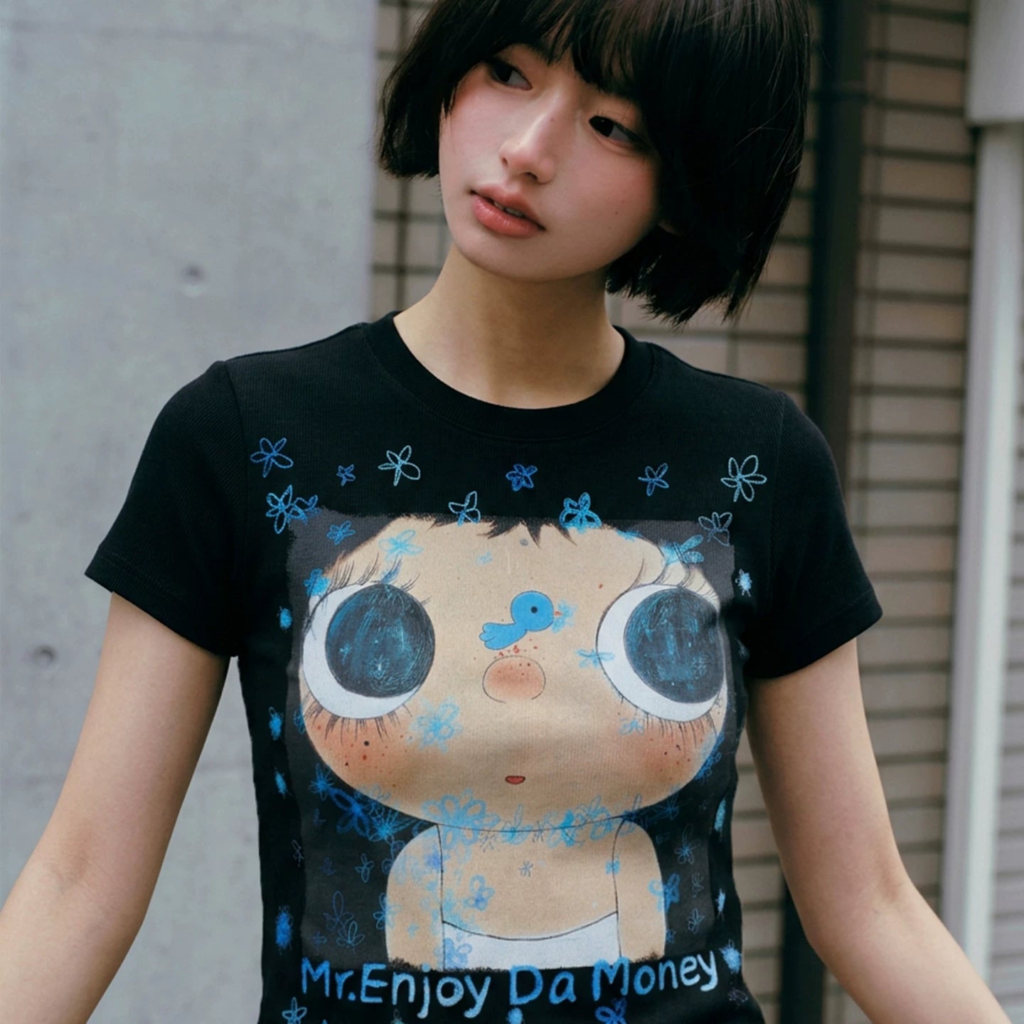 MEDM × YUY Jade Collaboration - Large Pattern Printed Women's Casual Round Neck Short Sleeve Commuter Cute Style Versatile T-shirt