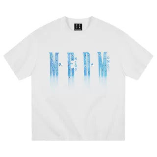 MEDM26SSLOGO Flash Hot Diamond Short Sleeve Men's High end Feeling Pi Shuai Trendy Brand Summer T-shirt Women's Retro T-shirt