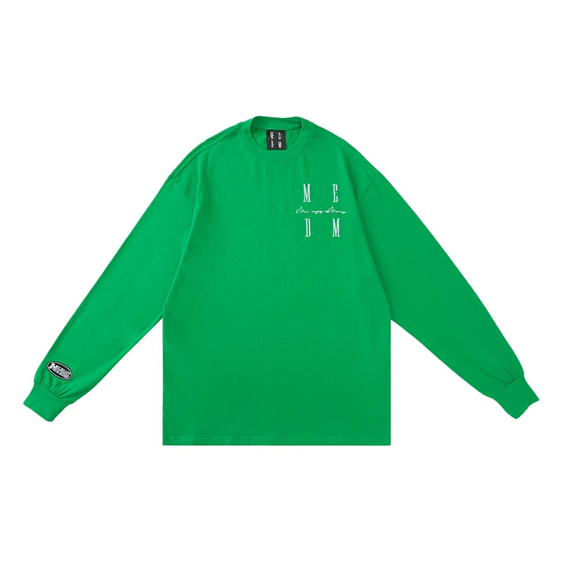 MEDM long sleeve embroidered T-shirt China-Chic brand LOGO top Wang Hedi's same spring and autumn loose T-shirt