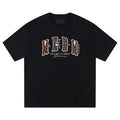 MEDM25SS Solona Summer Cool Sunscreen Toothbrush Embroidered Leopard Pattern Four Character Short Sleeve T-shirt