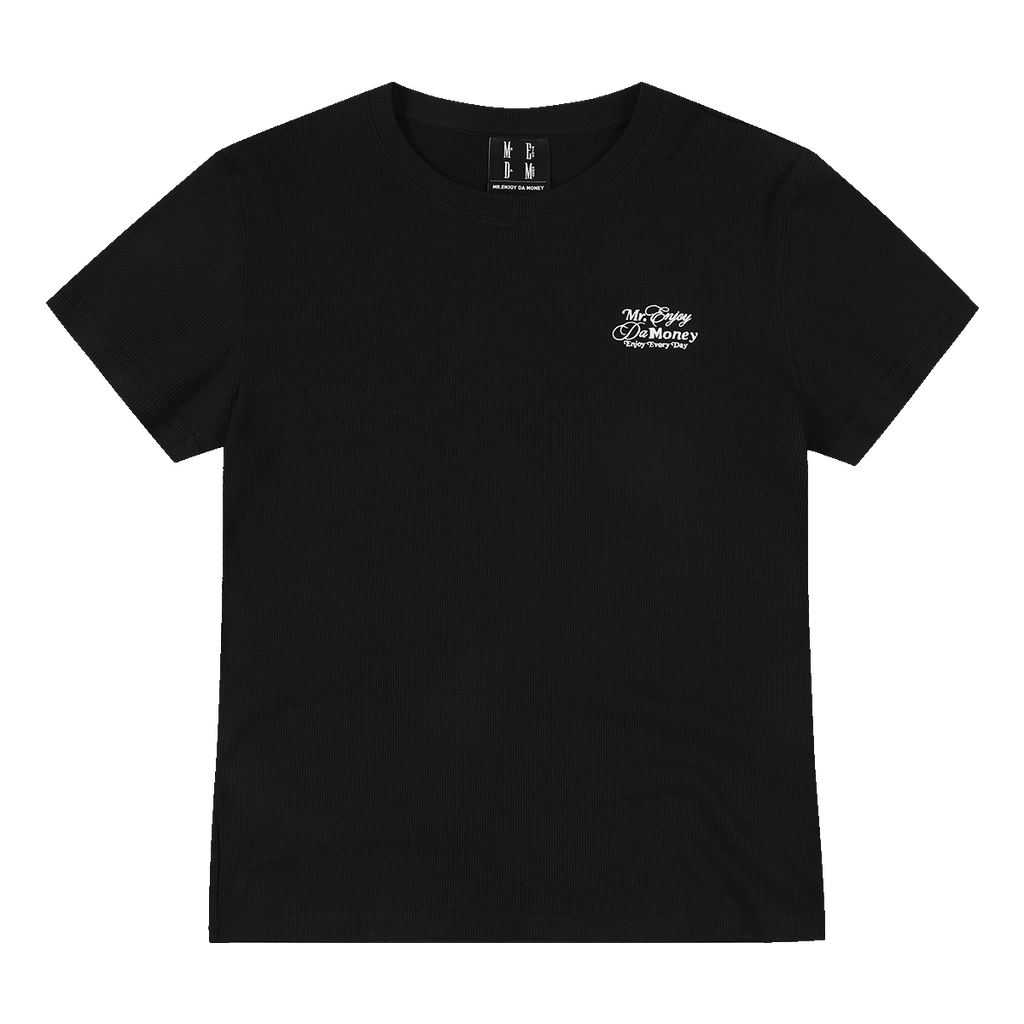 MEDM letter embroidery slim fit basic loose round neck short sleeved trendy heavyweight breathable versatile casual T-shirt