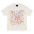 MEDM Dream Illusion Bubble Full Print Flower Sea Dream Sleep Manga Flower Printed Colorful Yarn Casual Short Sleeve Loose Round Neck T-shirt