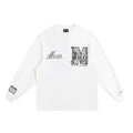 MEDM Fashion Brand Snake Pattern Collar Letter Top China-Chic Round Neck Long Sleeve T-shirt Men's Autumn American Hip Hop Couple