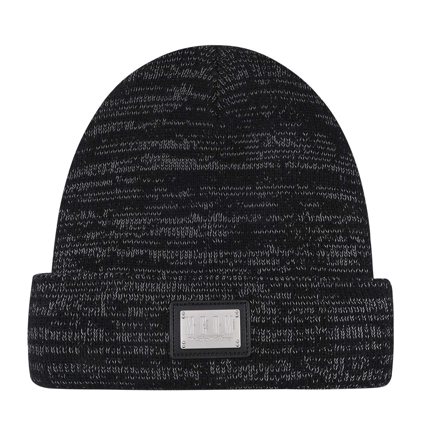 MEDM Metal Leather Brand Starry Sky Cold Hat, Cold resistant and Warm Knitted Hat, American Reflective Winter Hat, Trendy