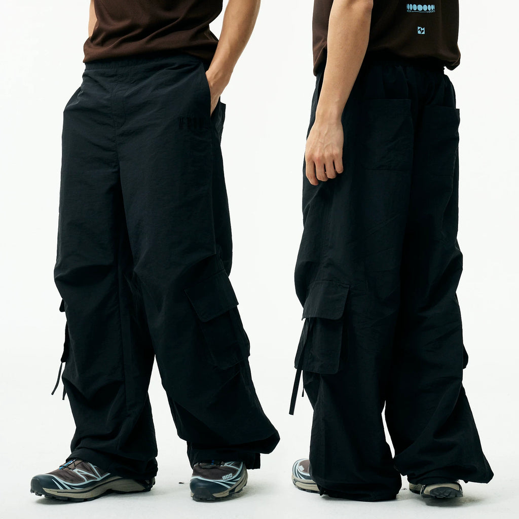 MEDM waterproof sport quick drying loose parachute pants trend multi pocket logo embroidery wide leg casual pants summer
