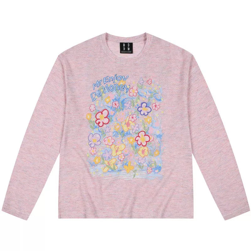 MEDM Dreaming Bubble DayDREAMING Graffiti Series Multi color Casual Long sleeved Hoodie Loose Round Neck Top
