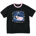 MEDM x Iria mailbox collaboration goodnight starry sky glitter print casual round neck short sleeved cute style T-shirt summer