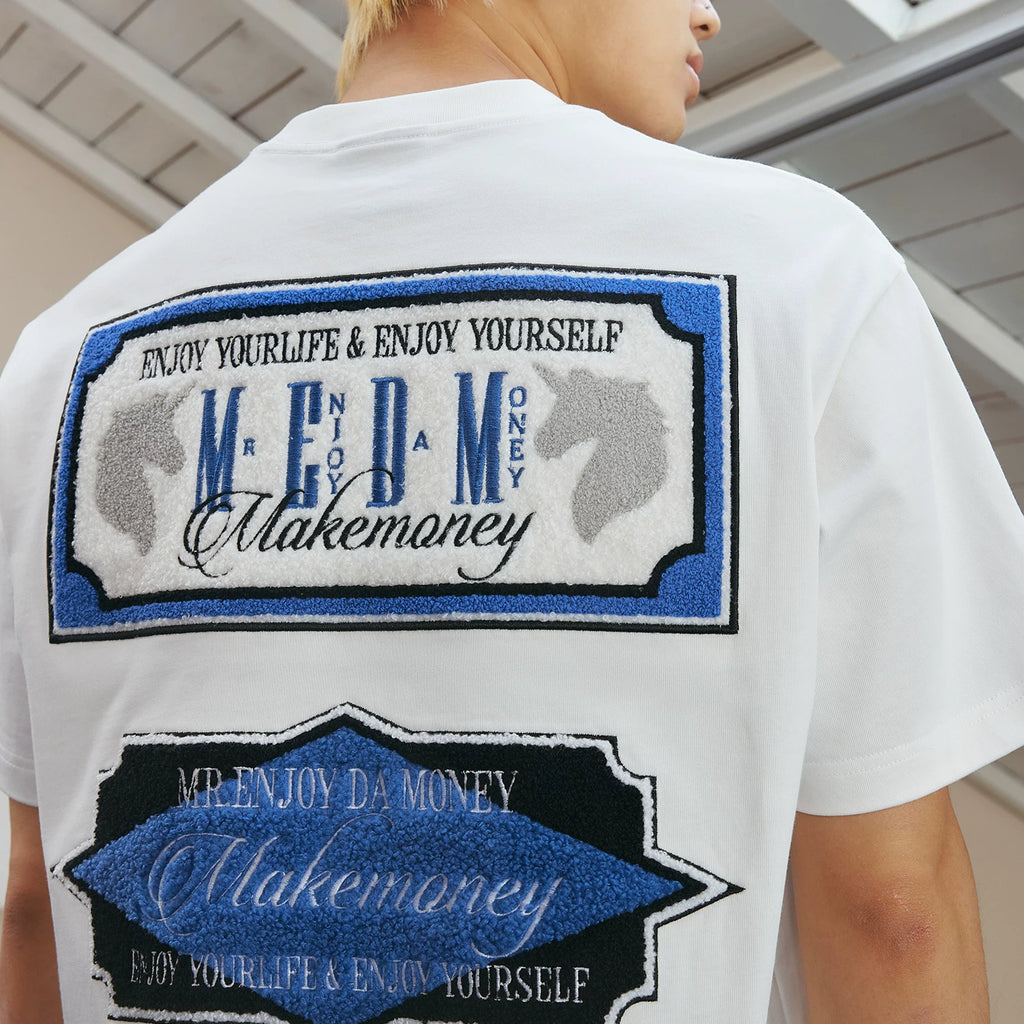 MEDM26SS retro layout towel embroidery summer T-shirt short sleeved women's design sense niche American casual T-shirt men