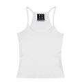 MEDM Classic Floral Alphabet Embroidery Basic Versatile Tank Top Heavy Weight Loose Look Sleeveless Strap for Women