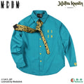 MEDM x Spell Battle Collaboration - Seven Seas Builder Letter Embroidery Casual Collar Shirt Trendy Blue Top