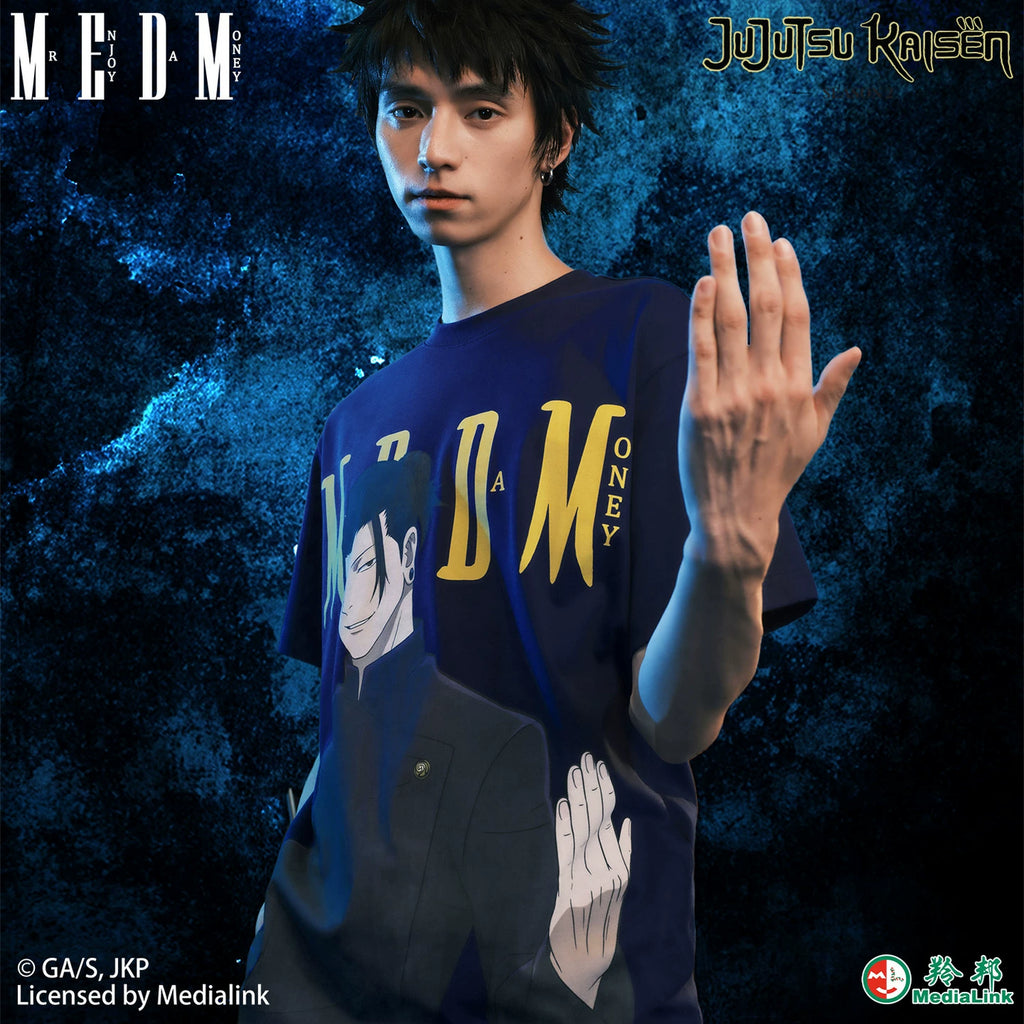 MEDM x Spell Battle Collaboration - Anime Character Printing Basic Casual Round Neck Short sleeved Men's and Women's T-shirts