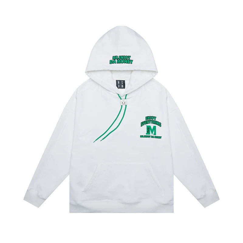 MEDM Trendy Brand M-Buckle Pulling Rope Letter Printed American Hoodie Men's Spring and Autumn Loose Oversize Hoodie