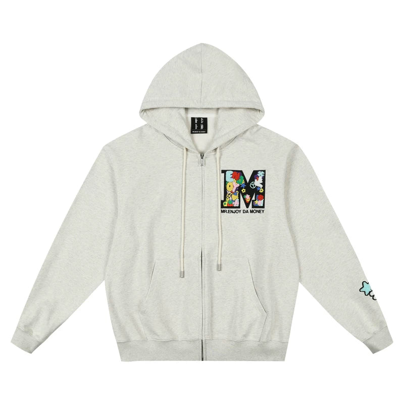 MEDM Fun Letter Colorful Large Mlogo Casual Hoodie with Velvet Sweatshirt Trendy Brand Men's and Women's Spring and Autumn Hoodie Coat