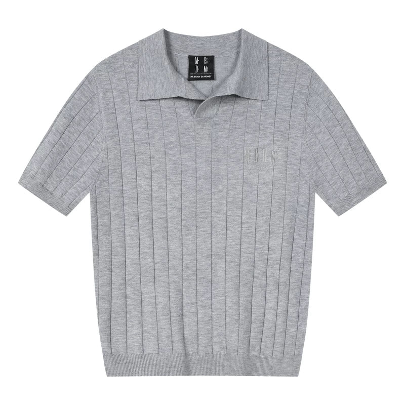 MEDM low-key old money style simple knitted casual short sleeved commuting loose collar men's and women's Polo knitted shirt summer