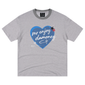 MEDM slim striped heart-shaped graffiti contrasting loose short sleeved trendy letter slim fit sweet cool slightly wide casual T-shirt