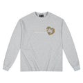 MEDM leopard print rhinestone pure cotton round neck casual long sleeved T-shirt autumn loose and simple solid color couple base shirt top
