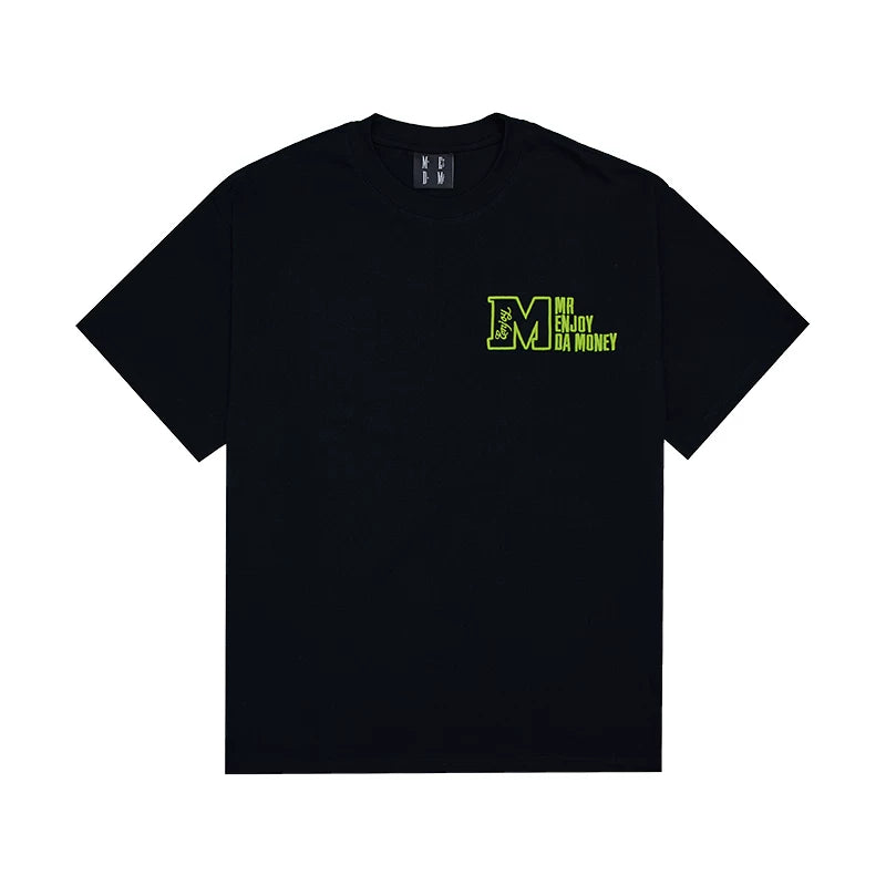 MEDM Trendy Brand Basic Short sleeved T-shirt Unisex Summer American Loose Vintage 5/ Sleeve T-shirt