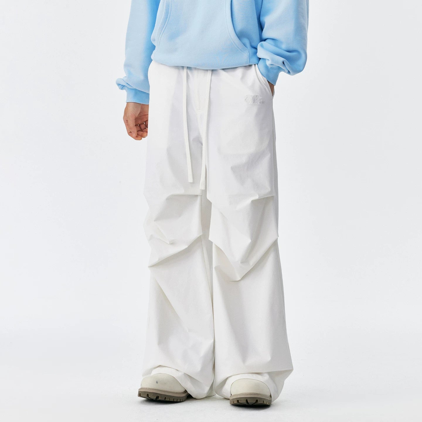 MEDM basic simple and loose double knee pleated pants 25 new versatile straight leg men's and women's drawstring casual pants for spring and autumn