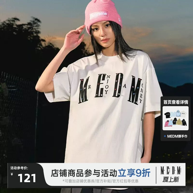 MEDM26SS Diamond Series Short Sleeve T-shirt Men's Summer American Casual T-shirt Women's Trendy Brand Loose Couple Top