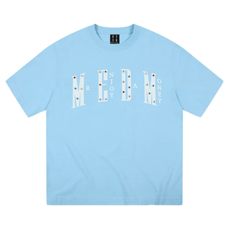 MEDM26SS Diamond Series Short Sleeve T-shirt Men's Summer American Casual T-shirt Women's Trendy Brand Loose Couple Top