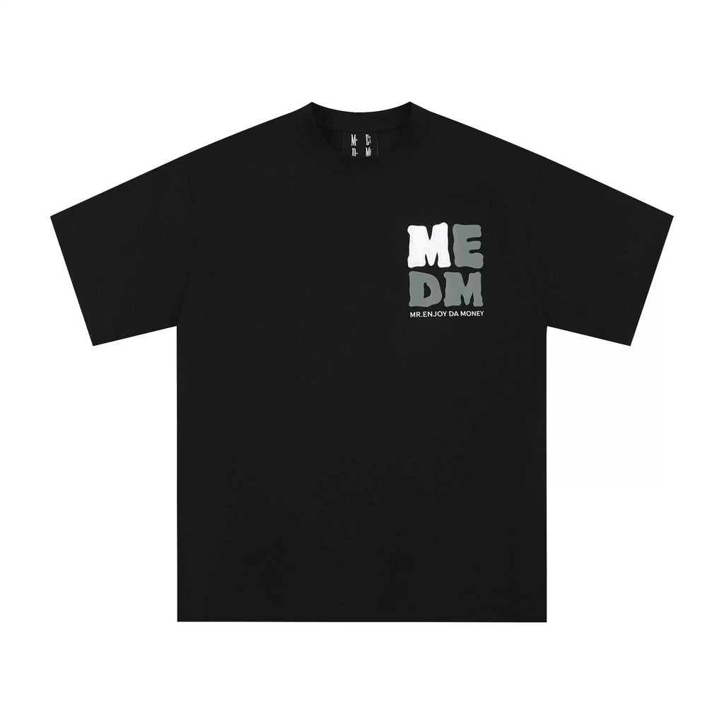 MEDM badge embroidered letters basic ins men's short sleeve T-shirt outdoor casual spring summer loose round neck China-Chic