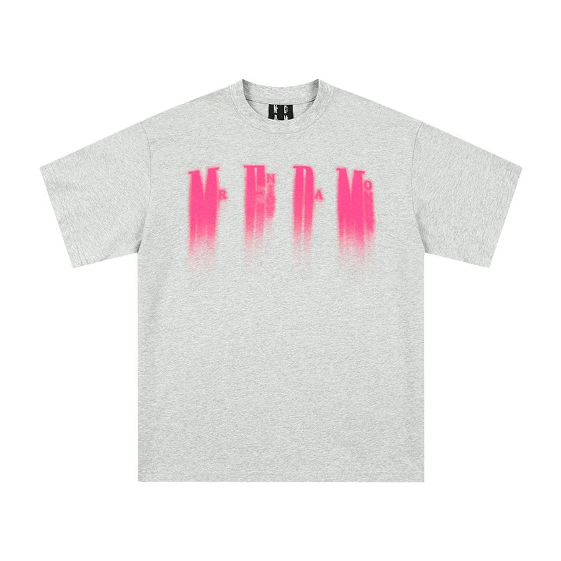 MEDM Phantom Logo Short Sleeve T-shirt for Men and Women, Summer Trendy Brand American Street Hip Hop Five Sleeve T-shirt