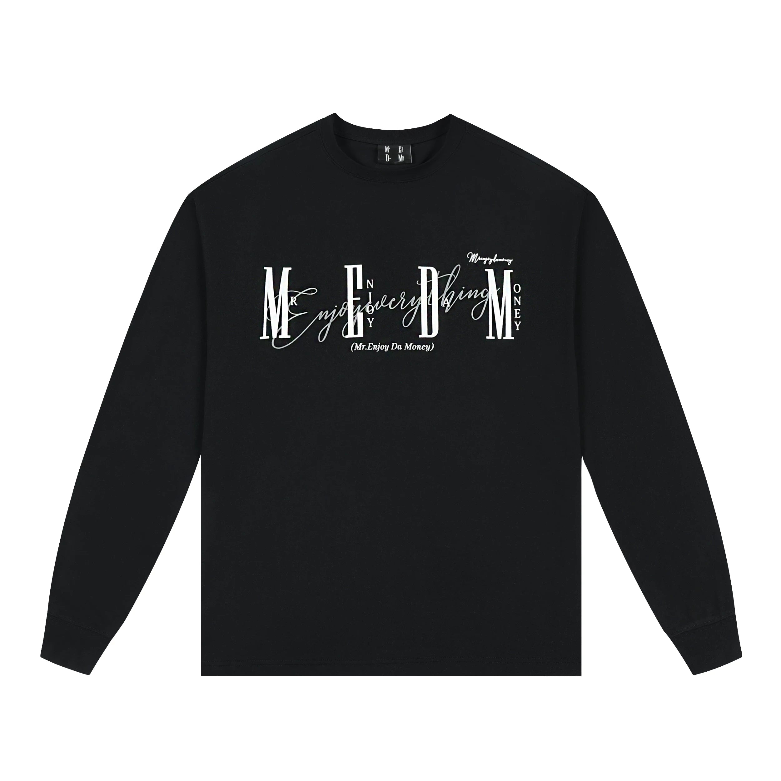 MEDM China-Chic Basic Printing Long Sleeve T-shirt for Men and Women Autumn American Loose Couple Dress Casual T-shirt Backing Shirt