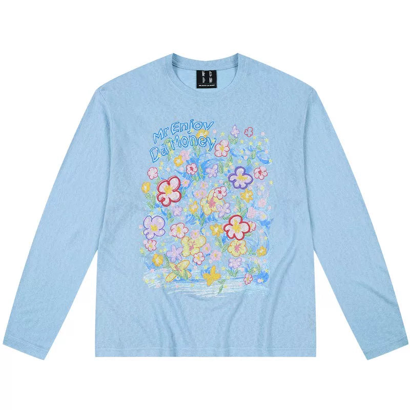 MEDM Dreaming Bubble DayDREAMING Graffiti Series Multi color Casual Long sleeved Hoodie Loose Round Neck Top
