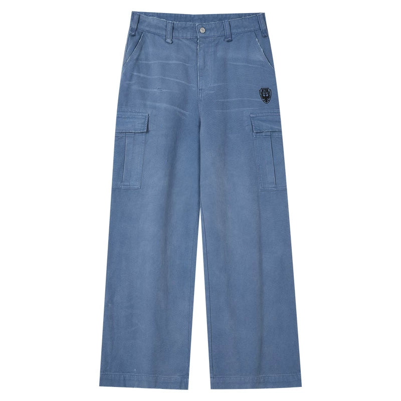 MEDM Classic Angel Made Old Patchwork Casual Straight Pants Spring and Autumn American Street Men's and Women's Work Clothes Floor Pants